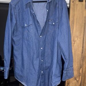 mens wrangler denim shirt 18 1/2-37